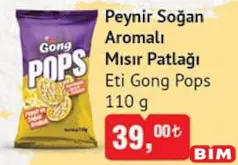 ETİ GONG POPS PEYNİR SOĞAN AROMALI MISIR PATLAĞI 110 G ETİ GONG POPS PEYNİR SOĞAN AROMALI MISIR PATLAĞI 110 G